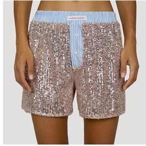 Hand Over Women's Sequin Shorts - Pink